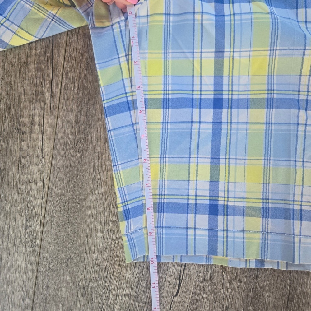 FootJoy Mens Blue Yellow Plaid Golf Shorts Size 40 Performance Flat Front FJ - Picture 8 of 9
